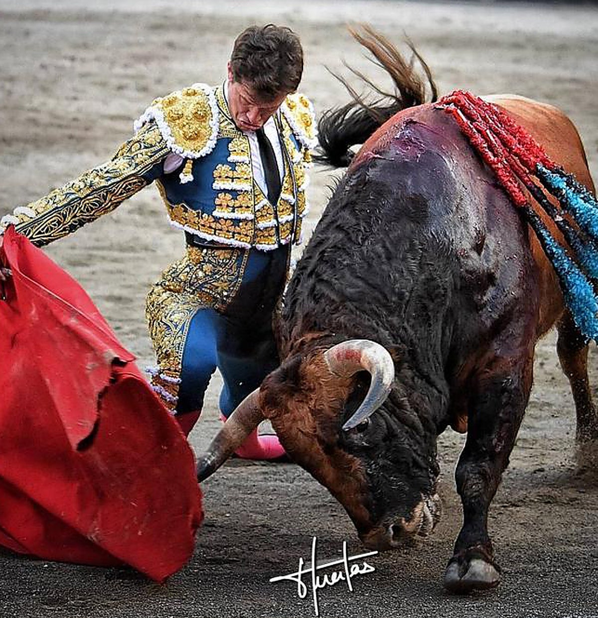 Daniel Luque, con el quinto toro, al que desorejó