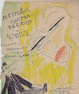 Imagen secundaria 2 - De arriba abajo: una nota de Emma Cohen con instrucciones a Fernán Gómez por un viaje de trabajo, una carta a los Reyes Magos que Fernando escribía cada año a petición de Emma y un dibujo para 'La vida por delante'