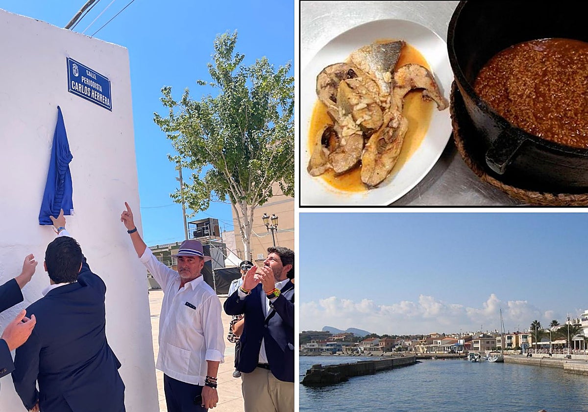 A la izquierda, Herrera en la Unión. Arriba, el típico caldero murciano y sobre estas líneas, el Cabo de Palos