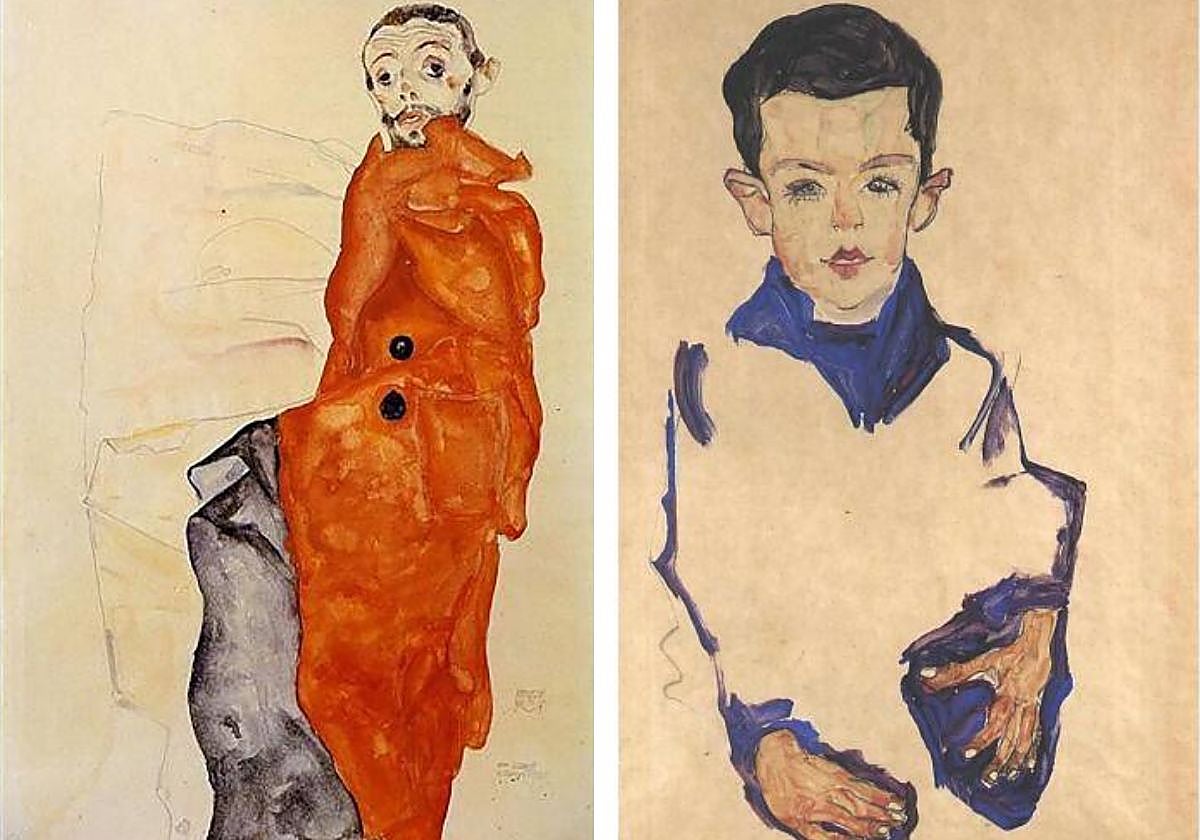 'I love anthitesis' y 'Retrato de un niño', de Egon Schiele