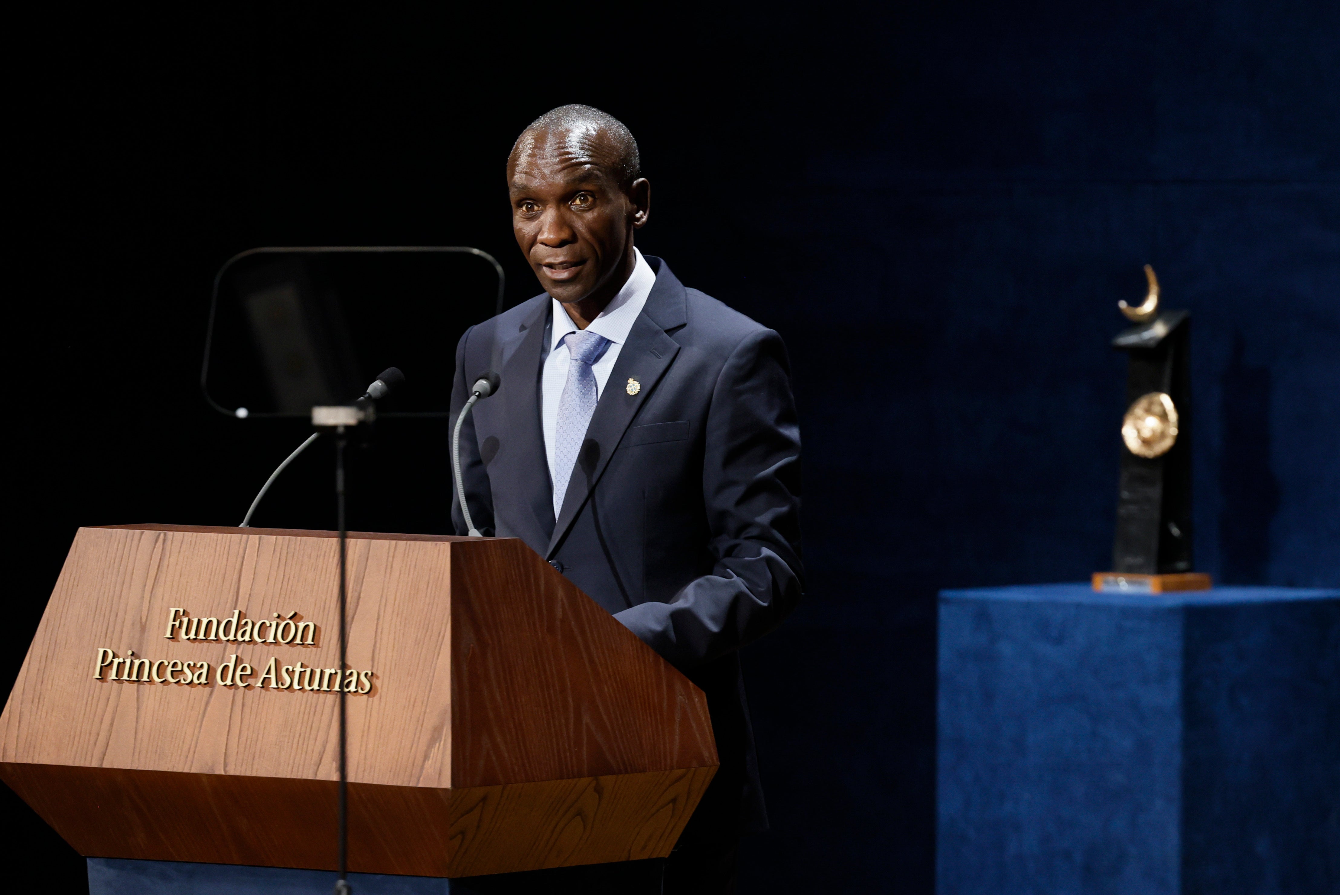 El atleta Eliud Kipchoge, Premio Princesa de Asturias del Deporte, pronuncia su discurso