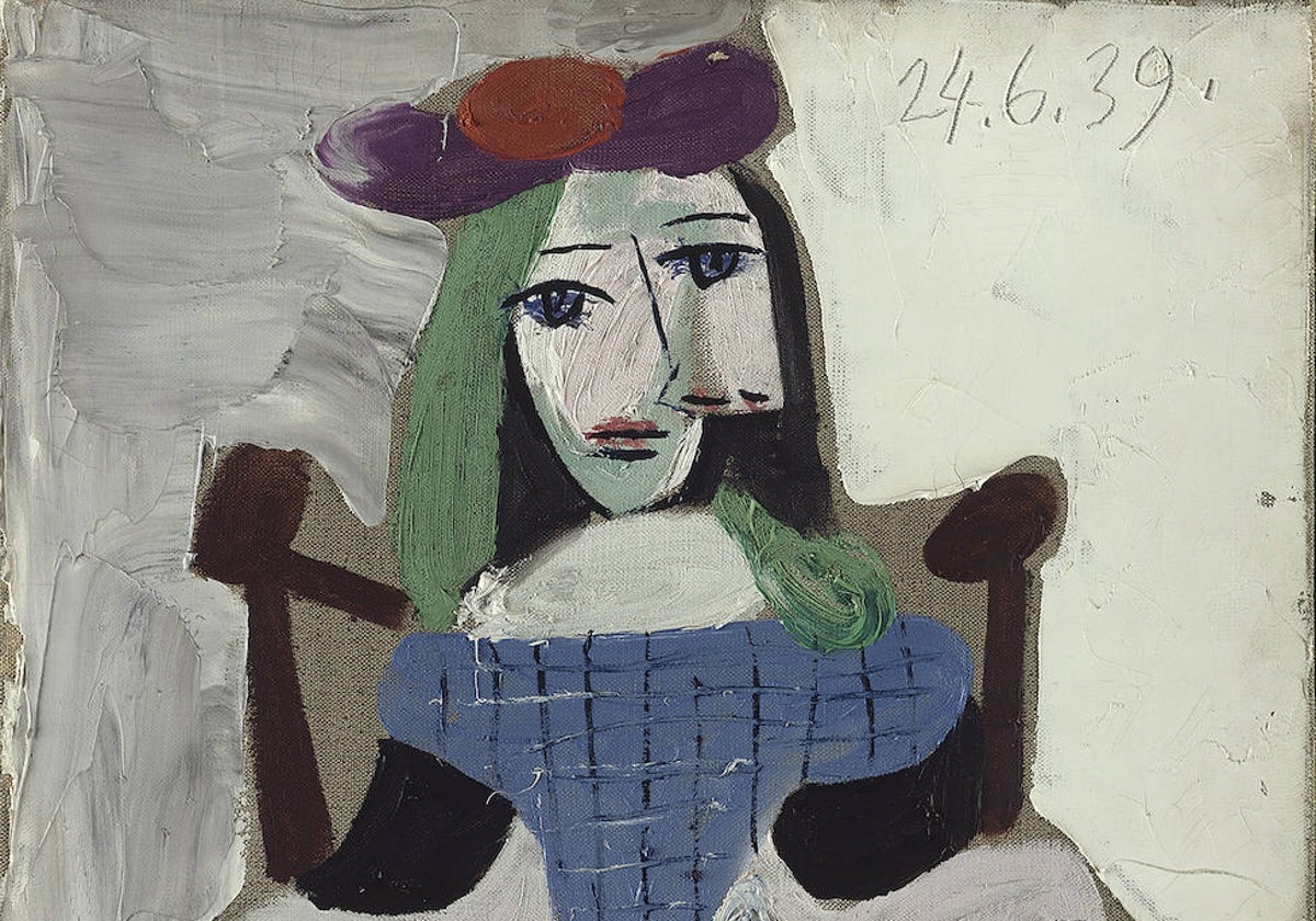 Detalle de 'Mujer sentada en un sillón' (1939) de Pablo Picasso.