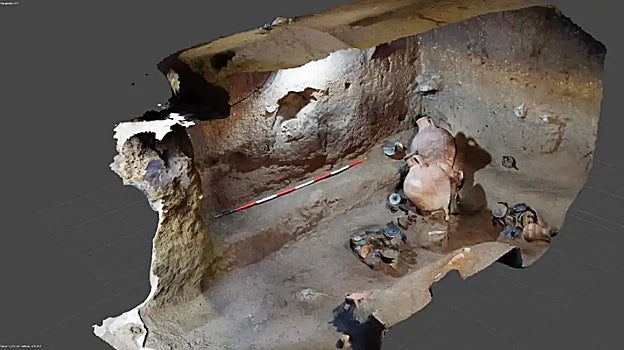 Una de las cámaras de la tumba