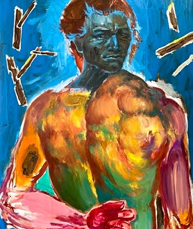 Imagen secundaria 2 - Arriba, fragmento de 'Crisis'. Sobre estas líneas, 'Apoyo II' (2023) y 'Espalda' (2023)