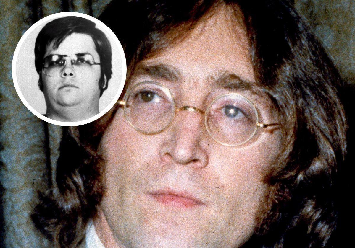 John Lennon, a finales de los 60, y su asesino, Mark David Chapman, tras la detención en 1980