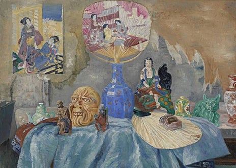 Imagen secundaria 1 - Arriba, 'La raya', 1892. Koninklijke Museum, Bruselas. Sobre estas líneas, a la izquierda, 'Chinoiseries', 1907. Museum Dhondt-Dhaenens. A la derecha, 'El parasol', 1880. Colección Vanthournout