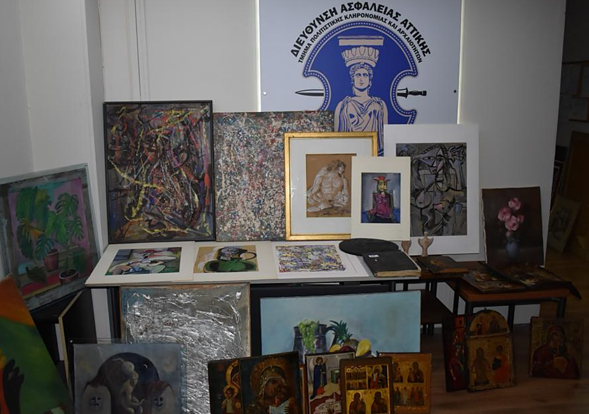 Cuadros incautados por la Policía griega