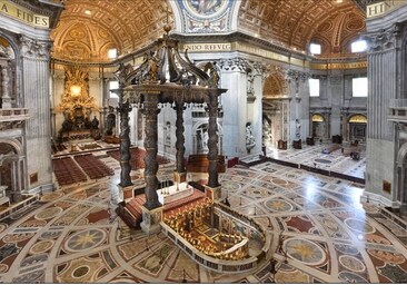 El Vaticano aborda la titánica restauración del baldaquino de Bernini en San Pedro