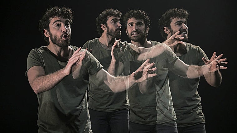 Rubén de Eguía, en un momento de la obra