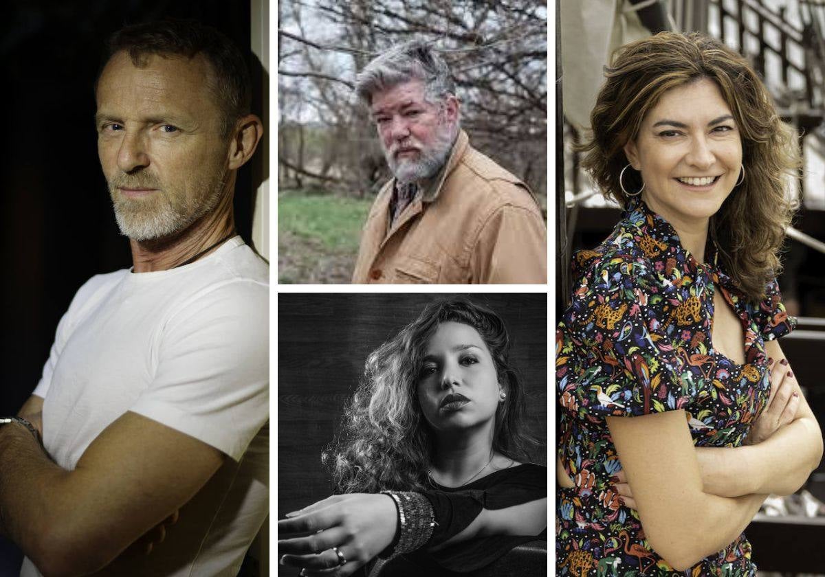 Sobre estas líneas, Jo Nesbø, Chris Offutt, Elaine Vilar y Susana Martin Gijón, autores invitados a BCNegra 2024