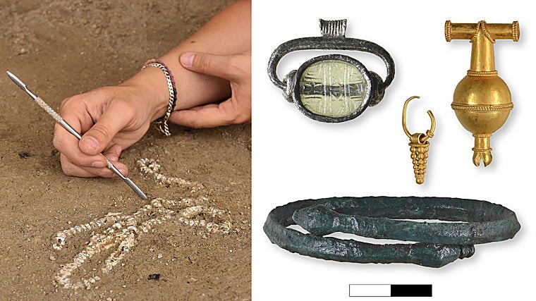 Piezas recuperadas en el templo antiguo