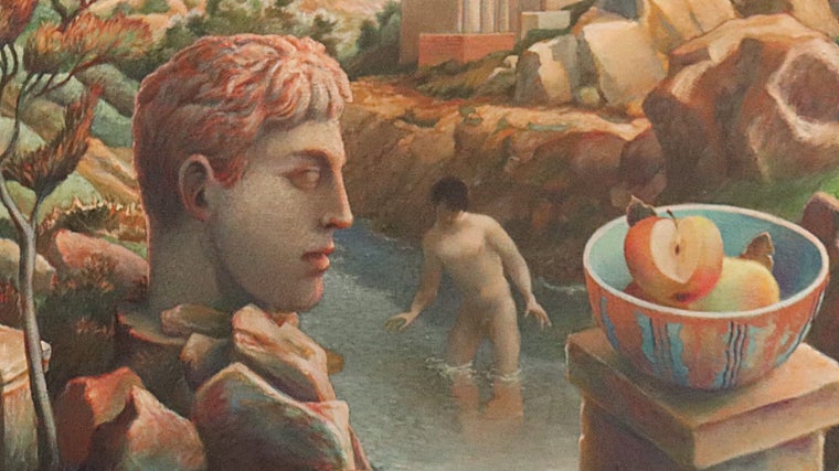 'Bodegón Fluvial (Narciso)' de Carlos Forns Bada en el estand de la galería José de la Mano