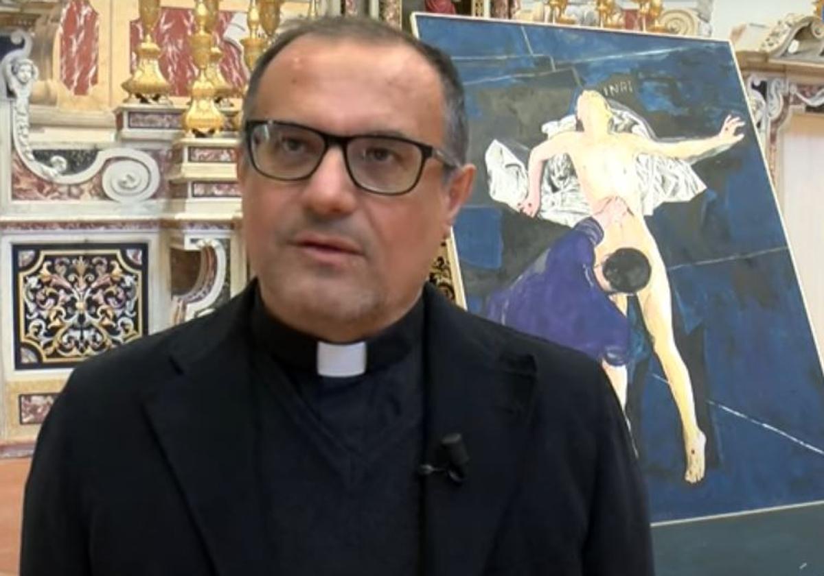 Carlo Vellini, vicario de la Diócesis de Carpi, comenta la obra 'Inri-San Longino'