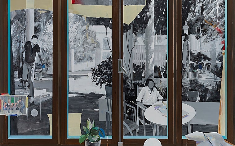 Imagen principal - De arriba abajo, 'Pintura osmótica' (2023); 'Pintura errante' (2024) y 'Pintura ausente' (2024)