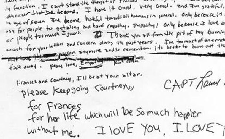 Imagen - Carta de suicidio de Kurt Cobain