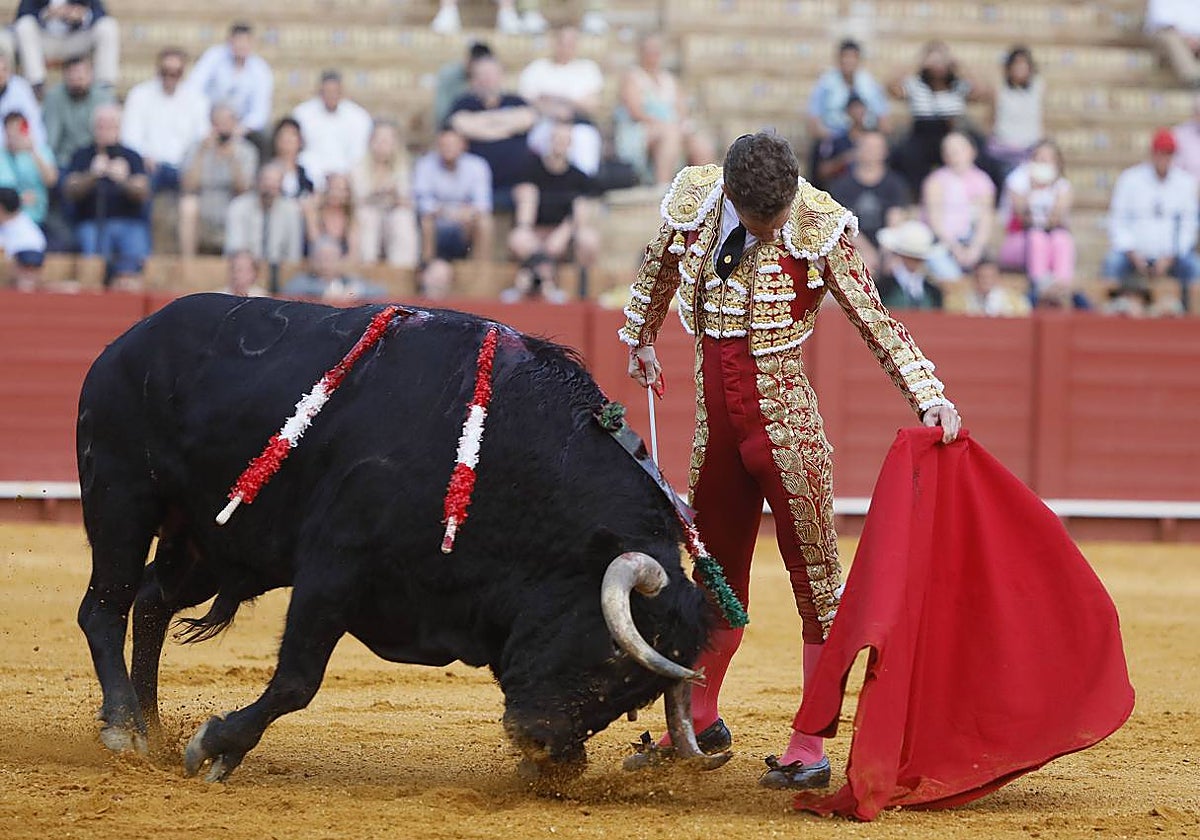 Calerito, en la corrida del 7 de abril en la Maestranza de Sevilla
