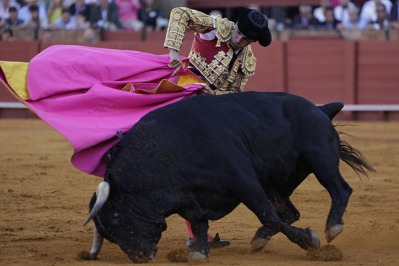 Pablo Aguado, en la corrida del 11 de abril en la Maestranza de Sevilla