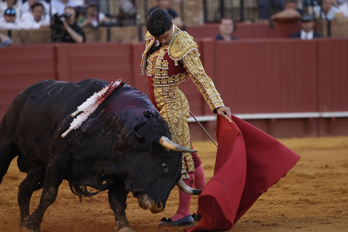 Pablo Aguado, en la corrida del 11 de abril en la Maestranza de Sevilla