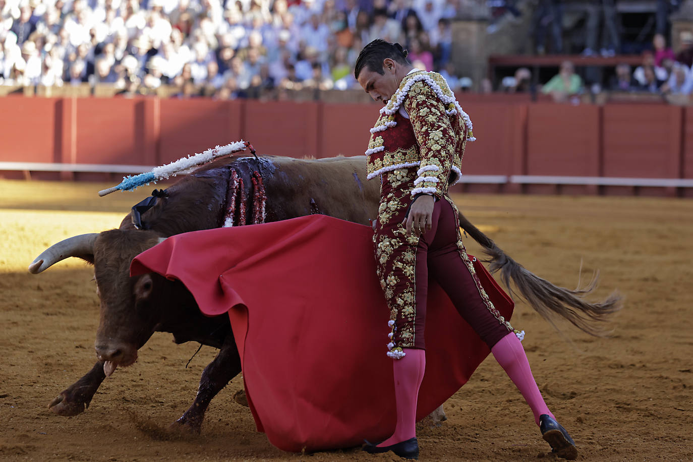 José María Manzanares, en la corrida del 11 de abril en la Maestranza de Sevilla