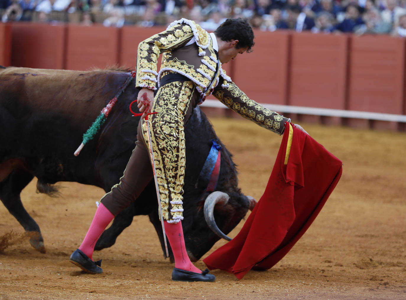 Daniel Luque, en la corrida del 15 de abril en la Maestranza de Sevilla