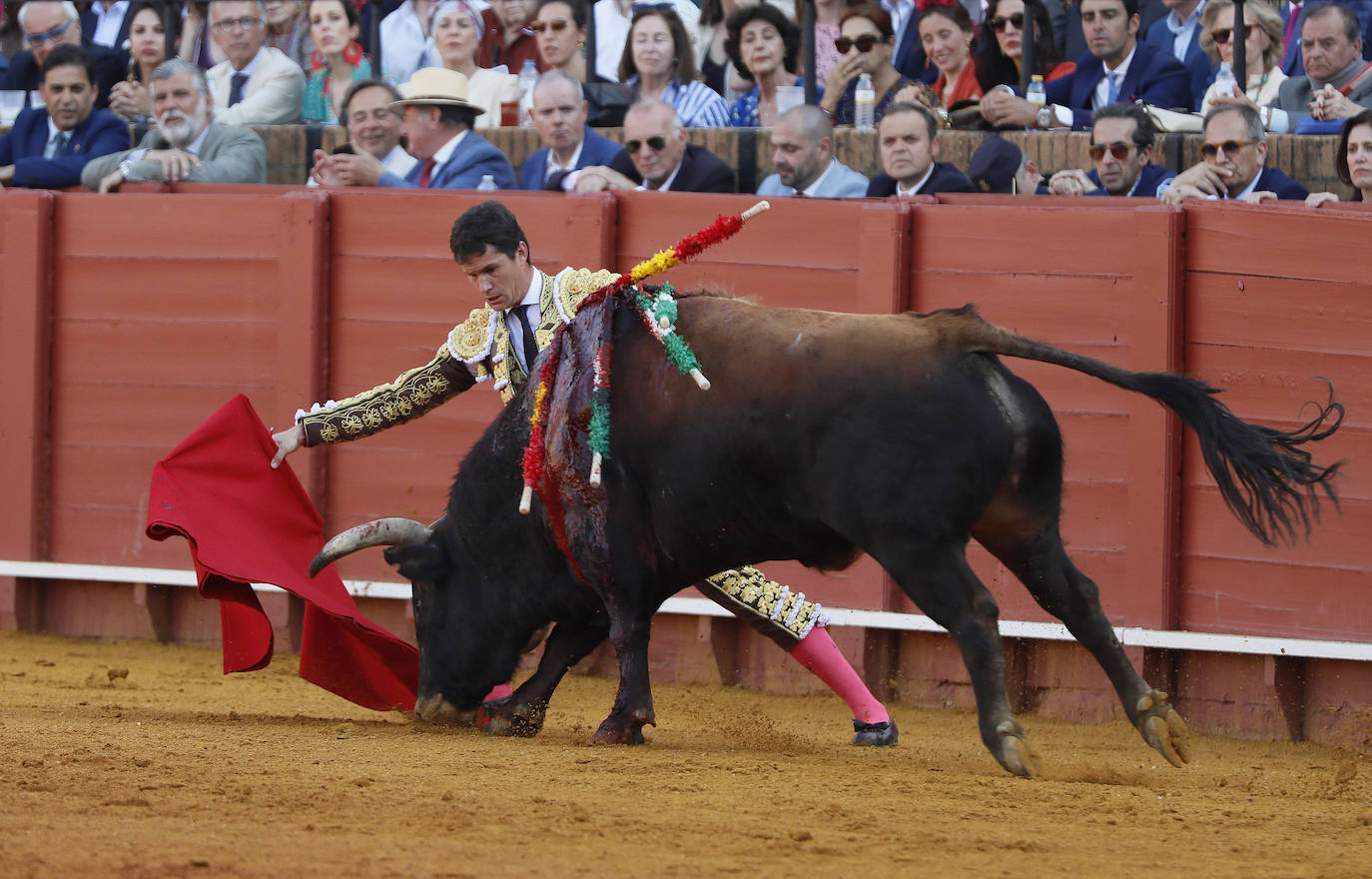 Daniel Luque, en la corrida del 15 de abril en la Maestranza de Sevilla