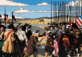 Detalle de 'La rendición de Torrejón' (1970)