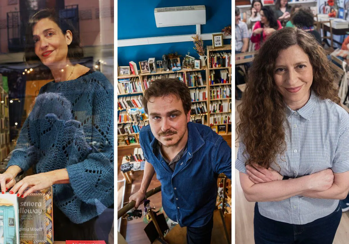 Los libreros Laura Riñón, Daniel y Aguilar y María Fernández