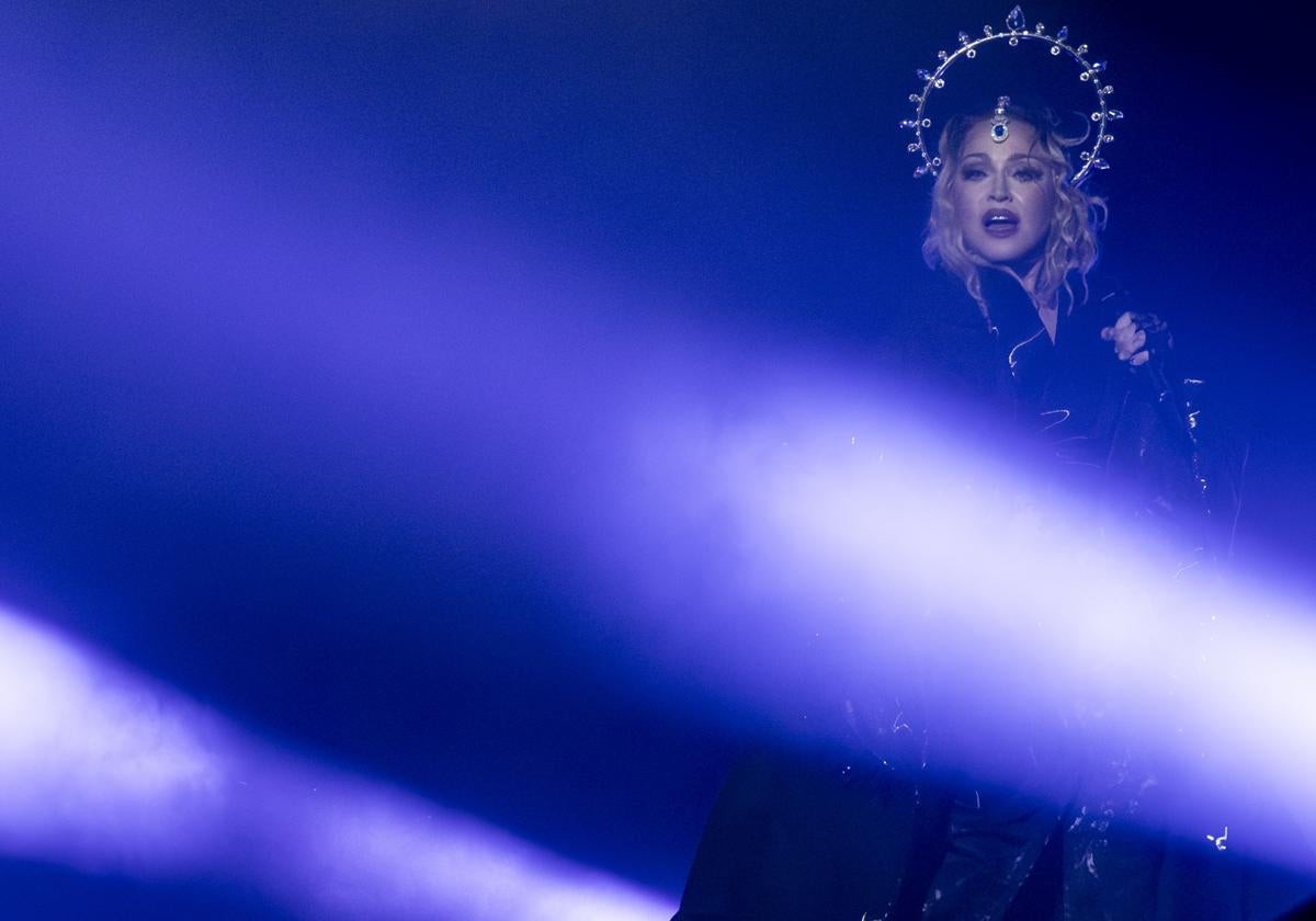 Madonna durante su actuación en Copacabana