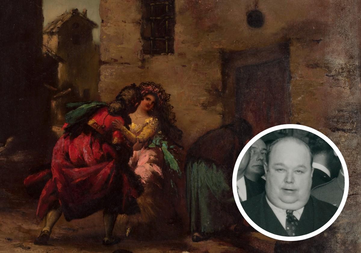 'Escena de majos y celestina', atribuido a Eugenio Lucas Villaamil y foto de Pedro Rico