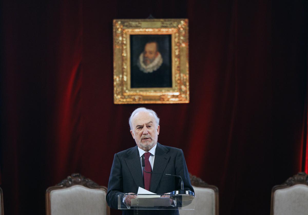 Santiago Muñoz Machado, durante la inauguración de la I Convención de la Red Panhispánica de Lenguaje Claro