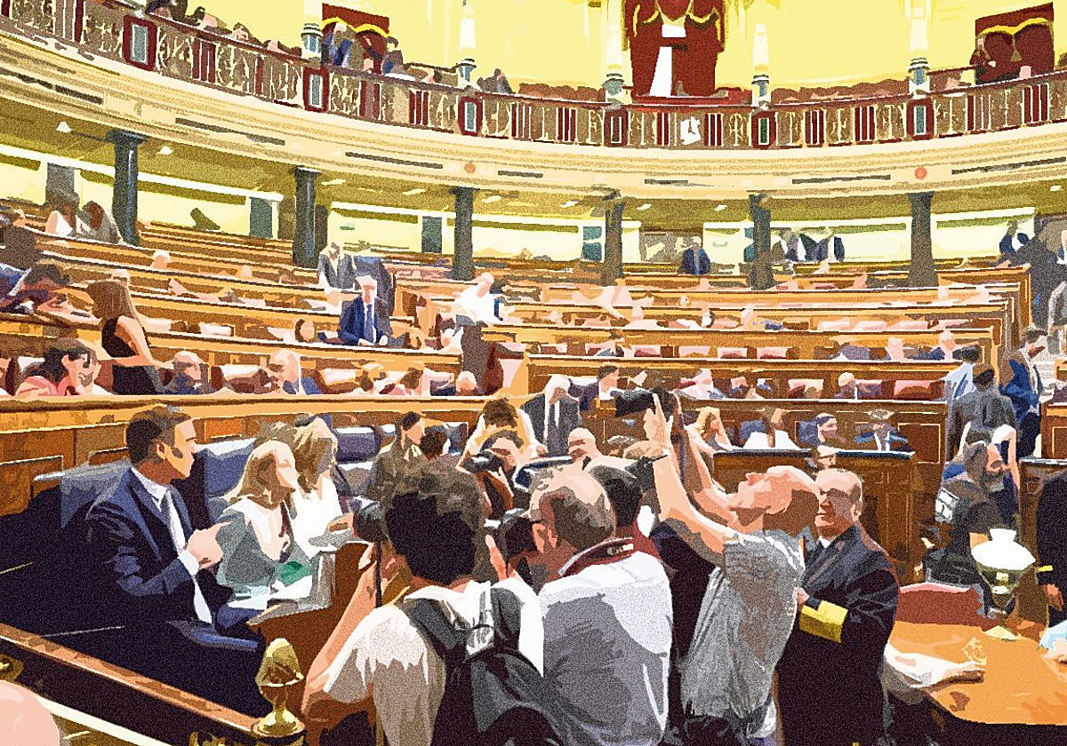 Fotógrafos de prensa haciendo su trabajo en el Congreso