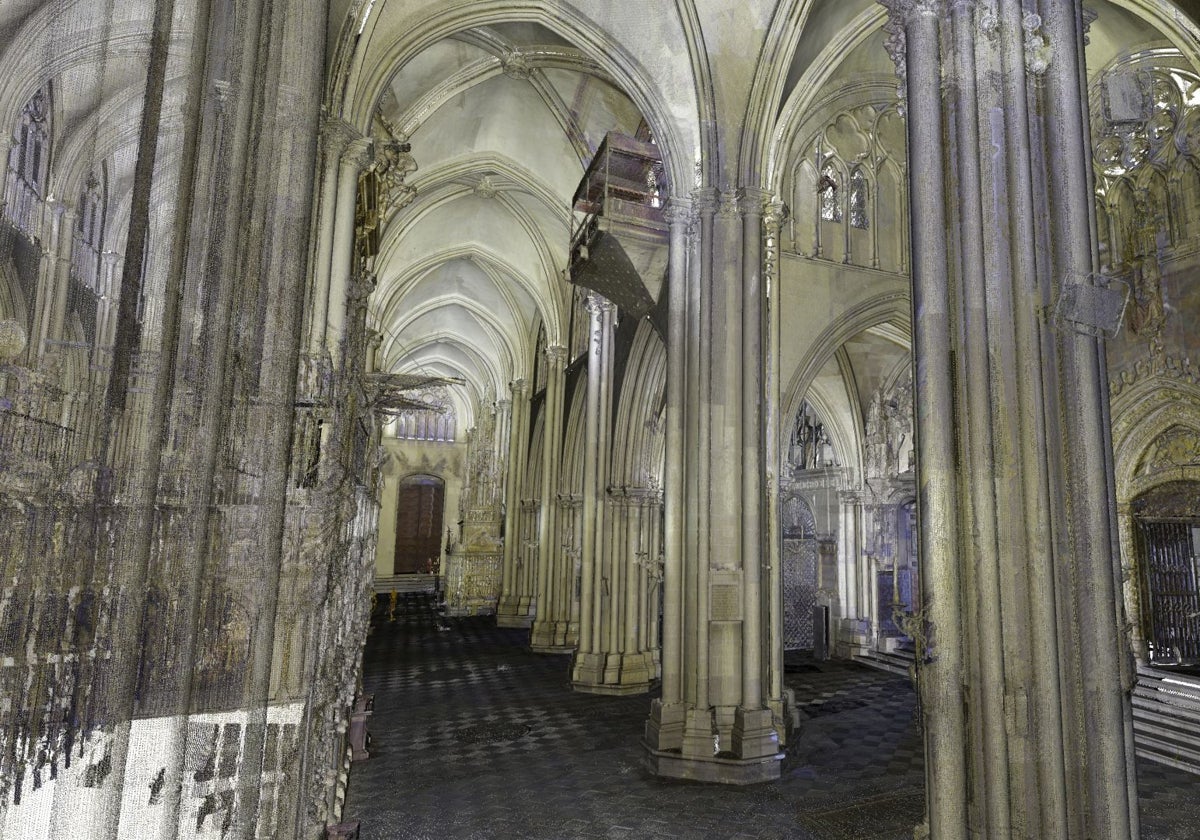 Imagen escaneada del balcón de la reina de la catedral de Toledo