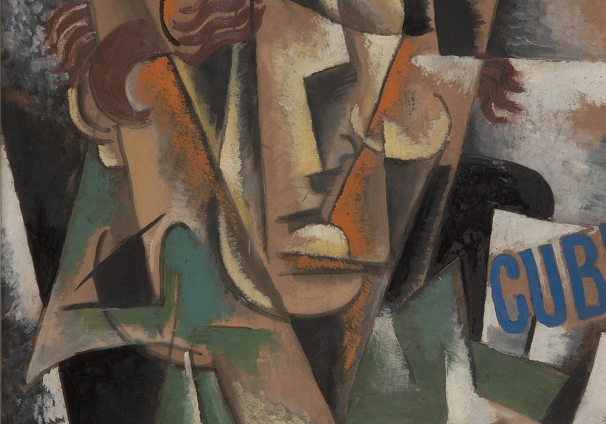 Detalle de 'Retrato cubofuturista' (1914-1915), de Liubov Popova