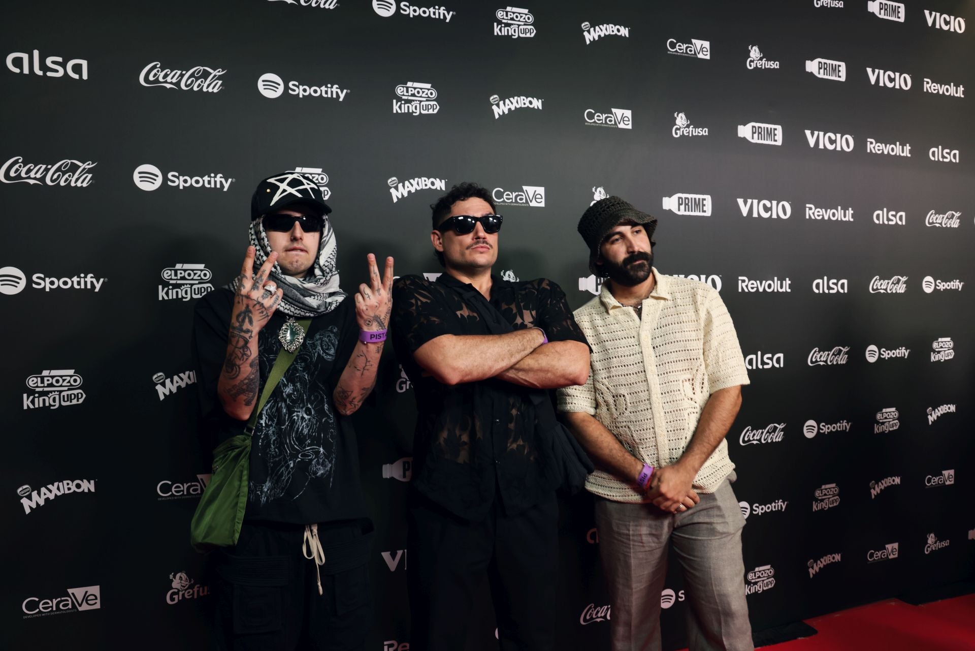 Orslok, Dario Darío Eme Hache y Cheeto en la alfombra roja de 'La Velada del año IV'