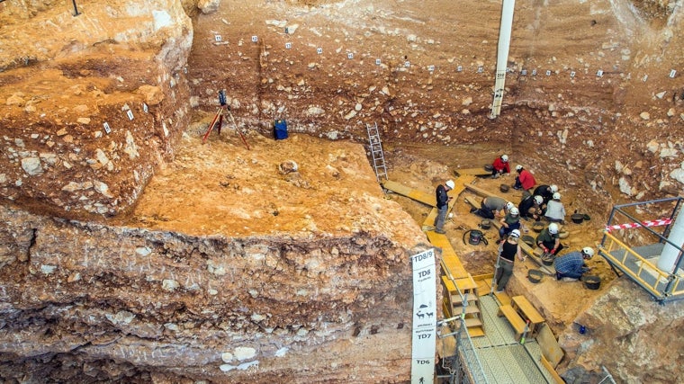 Excavaciones en el yacimiento de la Gran Dolina de Atapuerca el pasado 4 de julio.