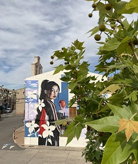Imagen secundaria 2 - De arriba a abajo, una vista aérea y los murales de Monkeybirds y Anetta Lukjanova