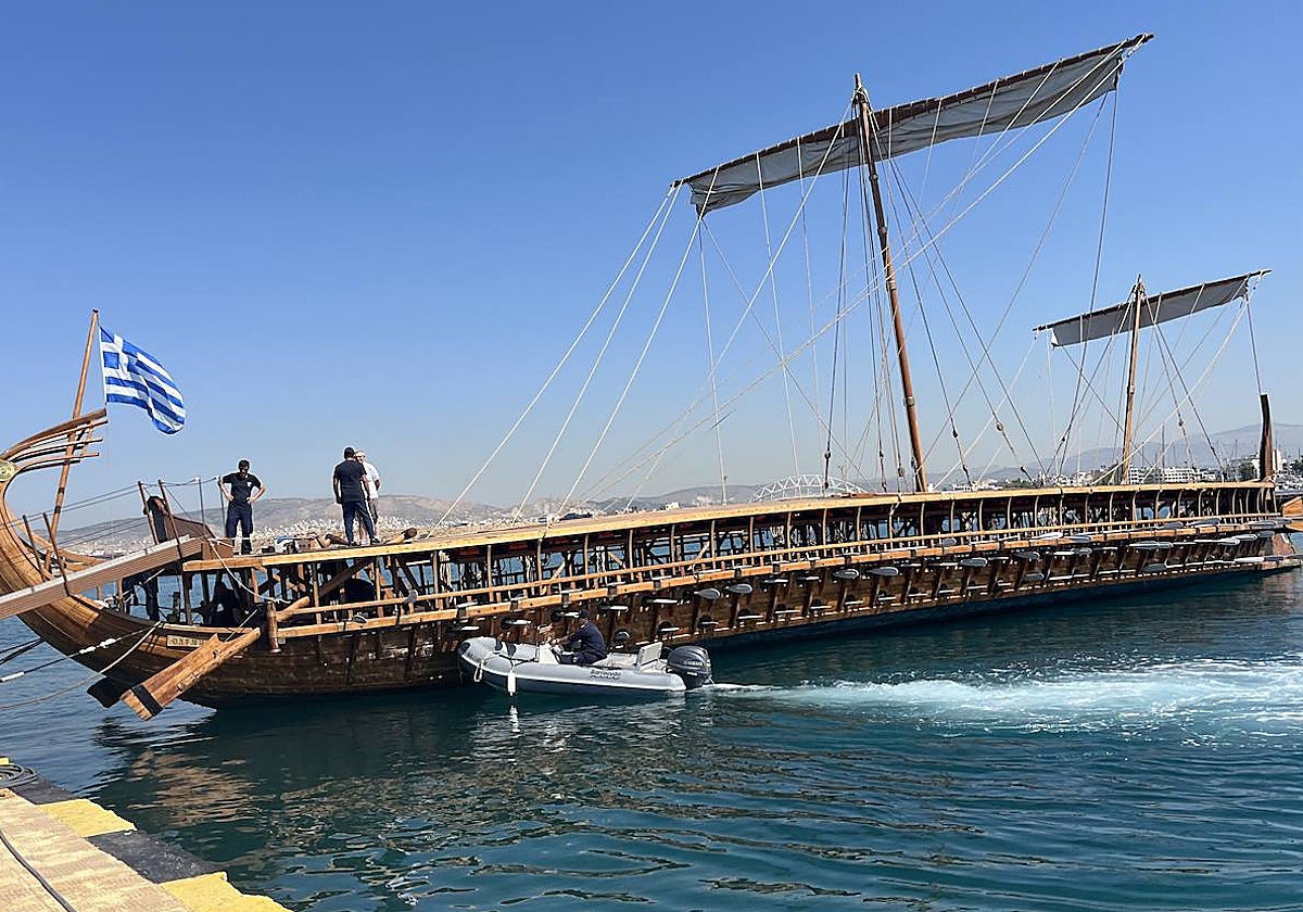 Barco 'Olimpias', reproducción de un trirreme ateniense del siglo V a.C