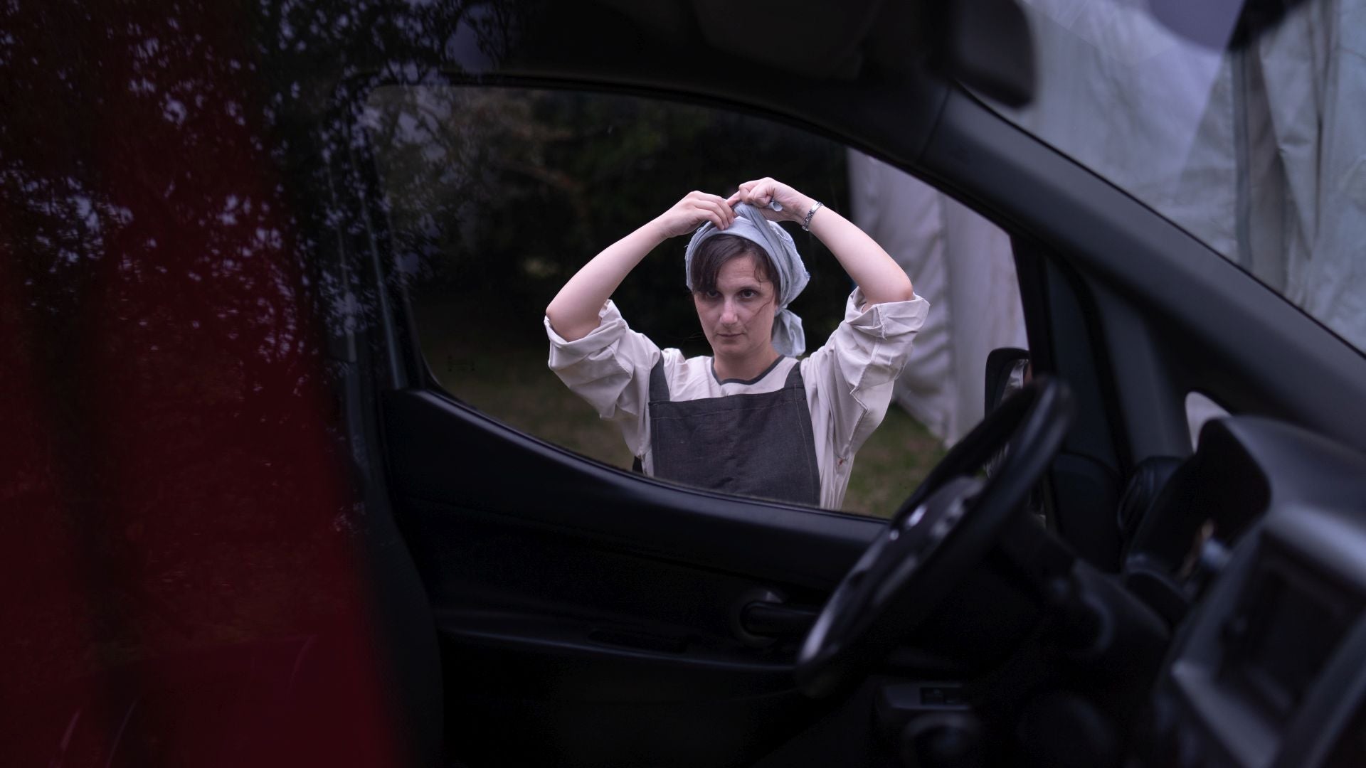 Una participante en el ensayo del Ateneo Vikingo, la asociación impulsora de la Romería Vikinga