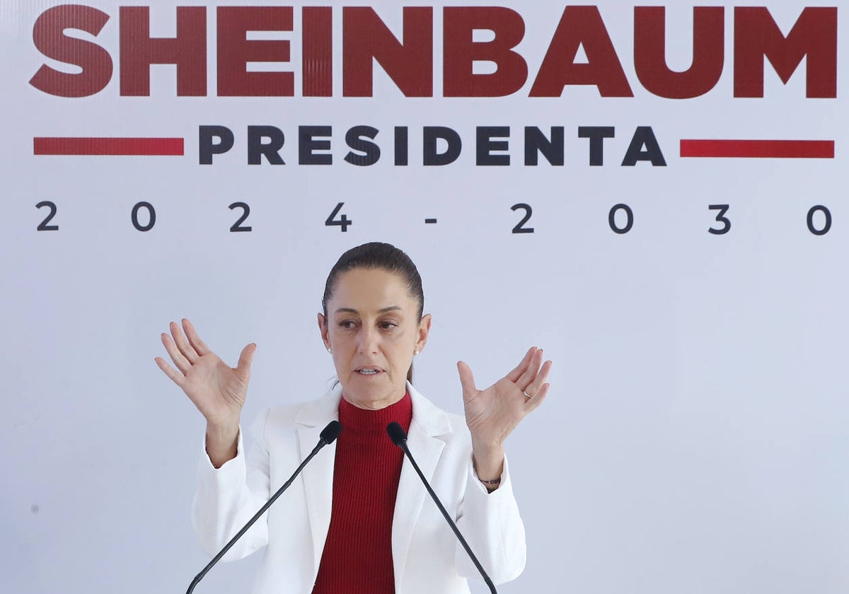 Sheinbaum, durante una rueda de prensa esta semana