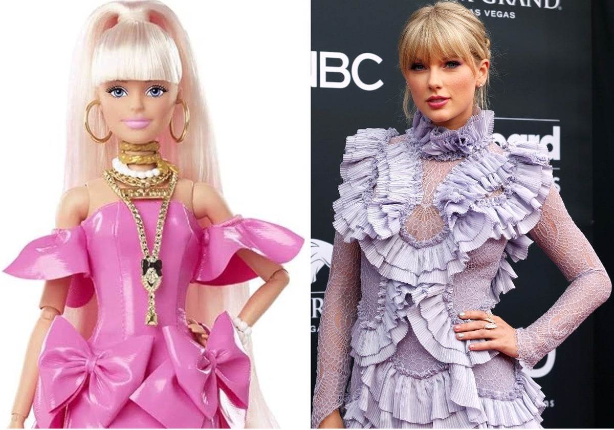 A la izquierda, Barbie; a la derecha, Taylor Swift