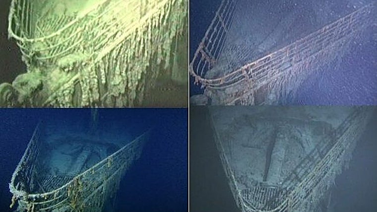 Imágenes de la barandilla del Titanic tomadas en expediciones anteriores
