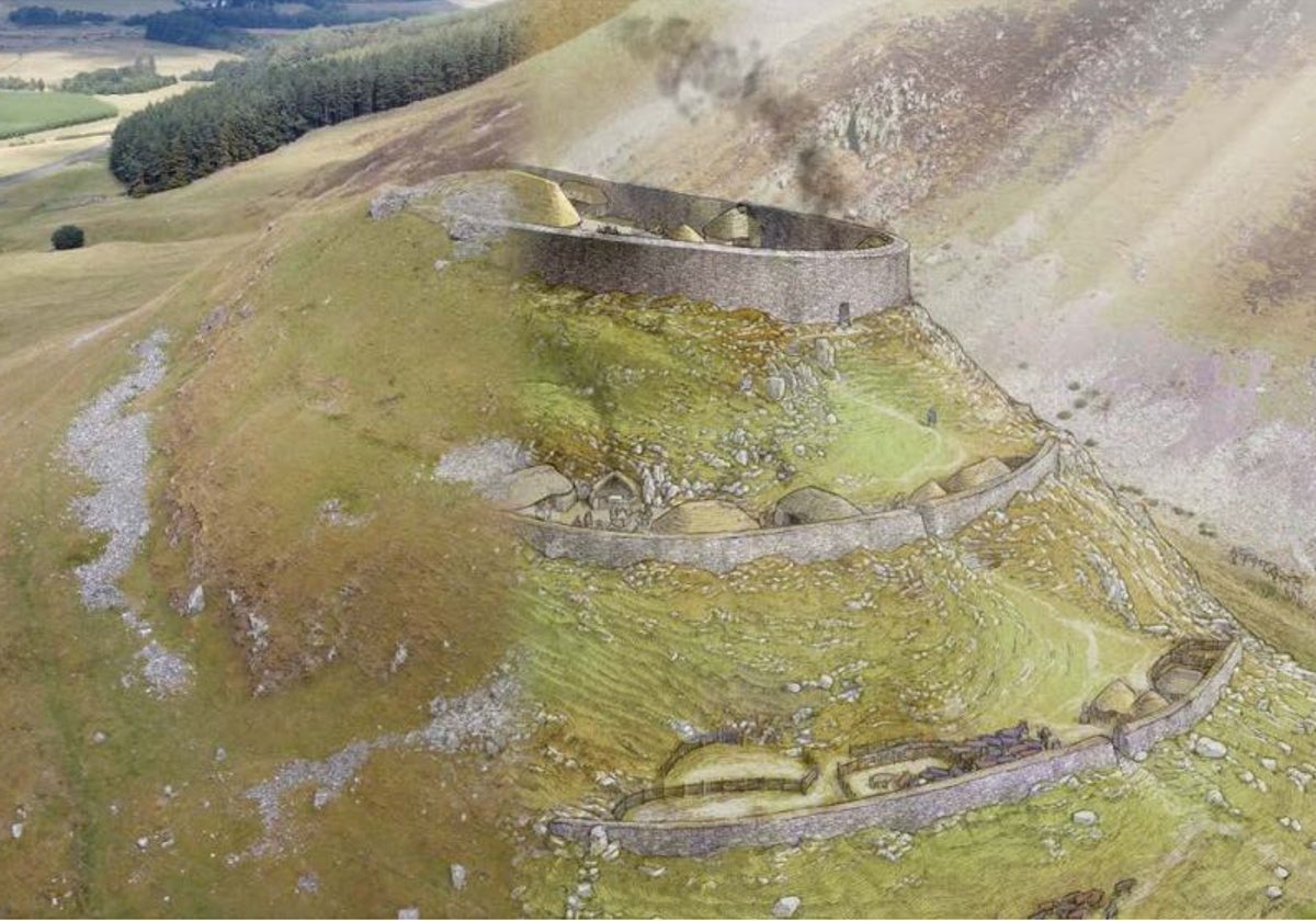Reconstrucción del Fuerte de Tinnis alrededor del año 600 d. C.