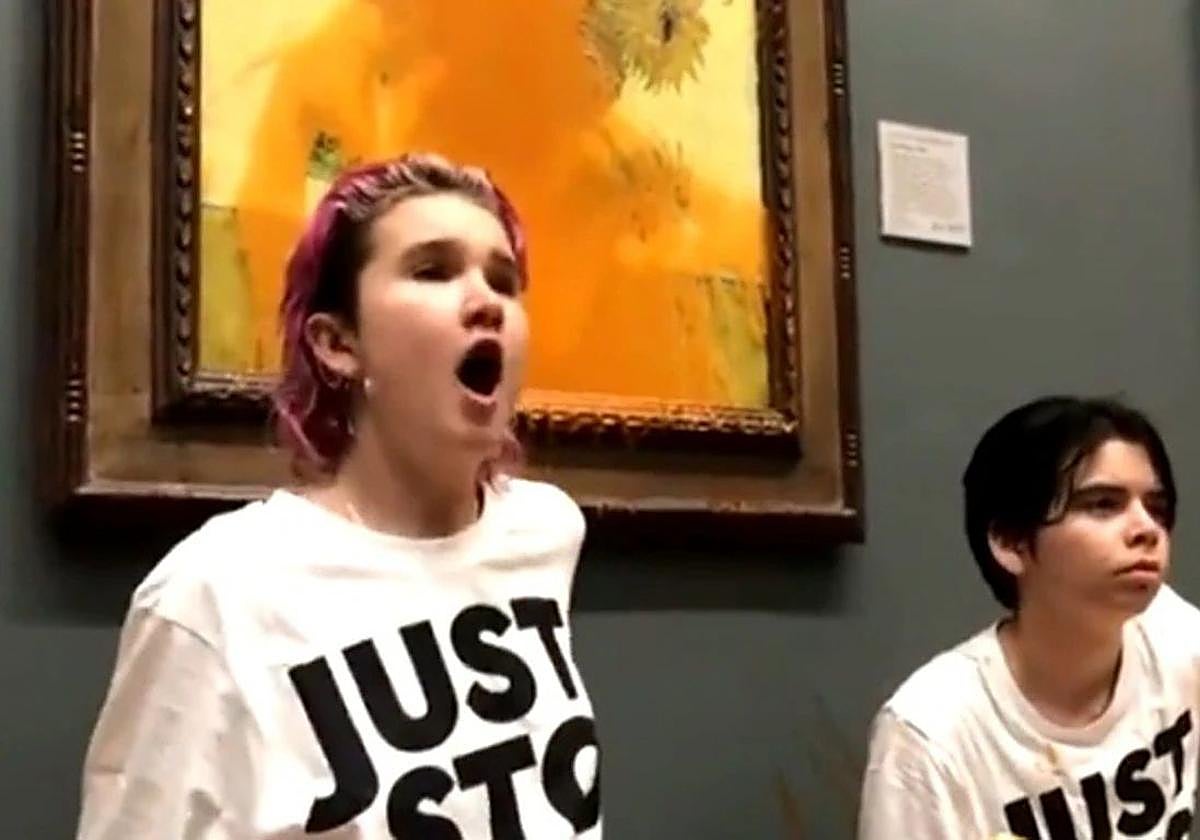 Activistas, tras lanzar sopa a 'Los girasoles' de Van Gogh