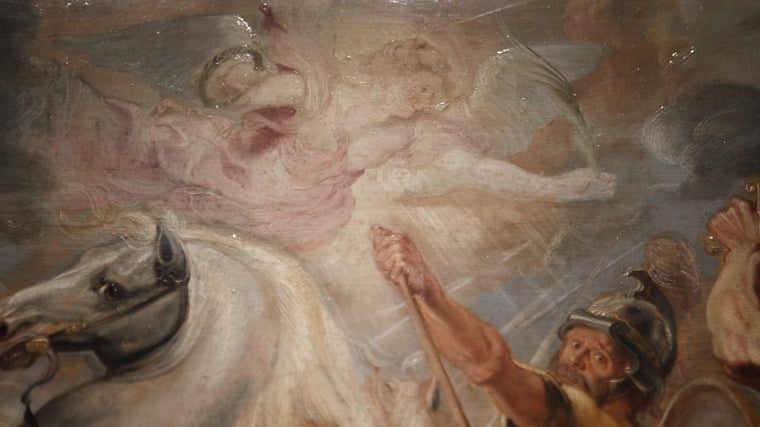 'La muerte del cónsul Decio' es del taller de Rubens, pero, una vez acabado el cuadro, el maestro decidió añadir la Victoria alada en la parte superior