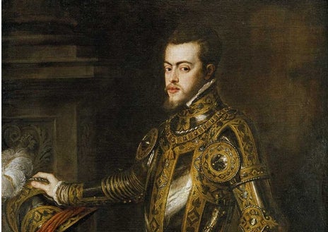 Imagen secundaria 1 - Entrada de Hernán Cortés en Tenochtitlán, por Augusto Ferrer Dalmau. Felipe II e Isabel 'La Católica'