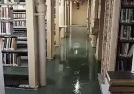 Inundaciones en uno de los depósitos de la Biblioteca Nacional de España