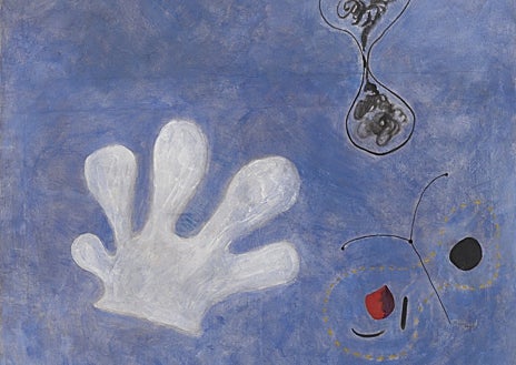 Imagen secundaria 1 - De arriba abajo, 'Cambrils, la playa' (1907), y 'el guante blanco', ambas obras de Miró; y 'Naturaleza muerta. Interor rojo', de Matisse