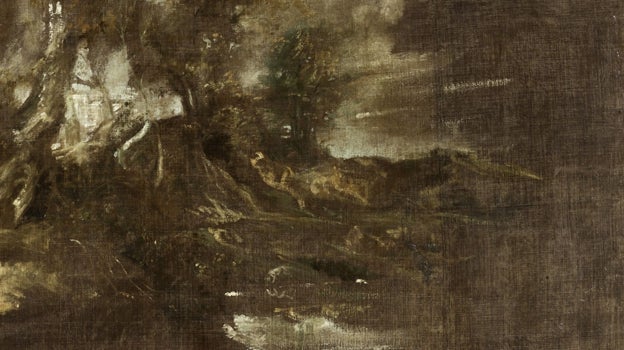 Imagen después - En el anverso, 'Caballo andaluz', de Van Dyck (anverso). En el reverso, un paisaje