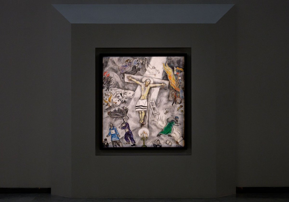 La 'Crucifixión blanca' de Marc Chagall, expuesta en Roma