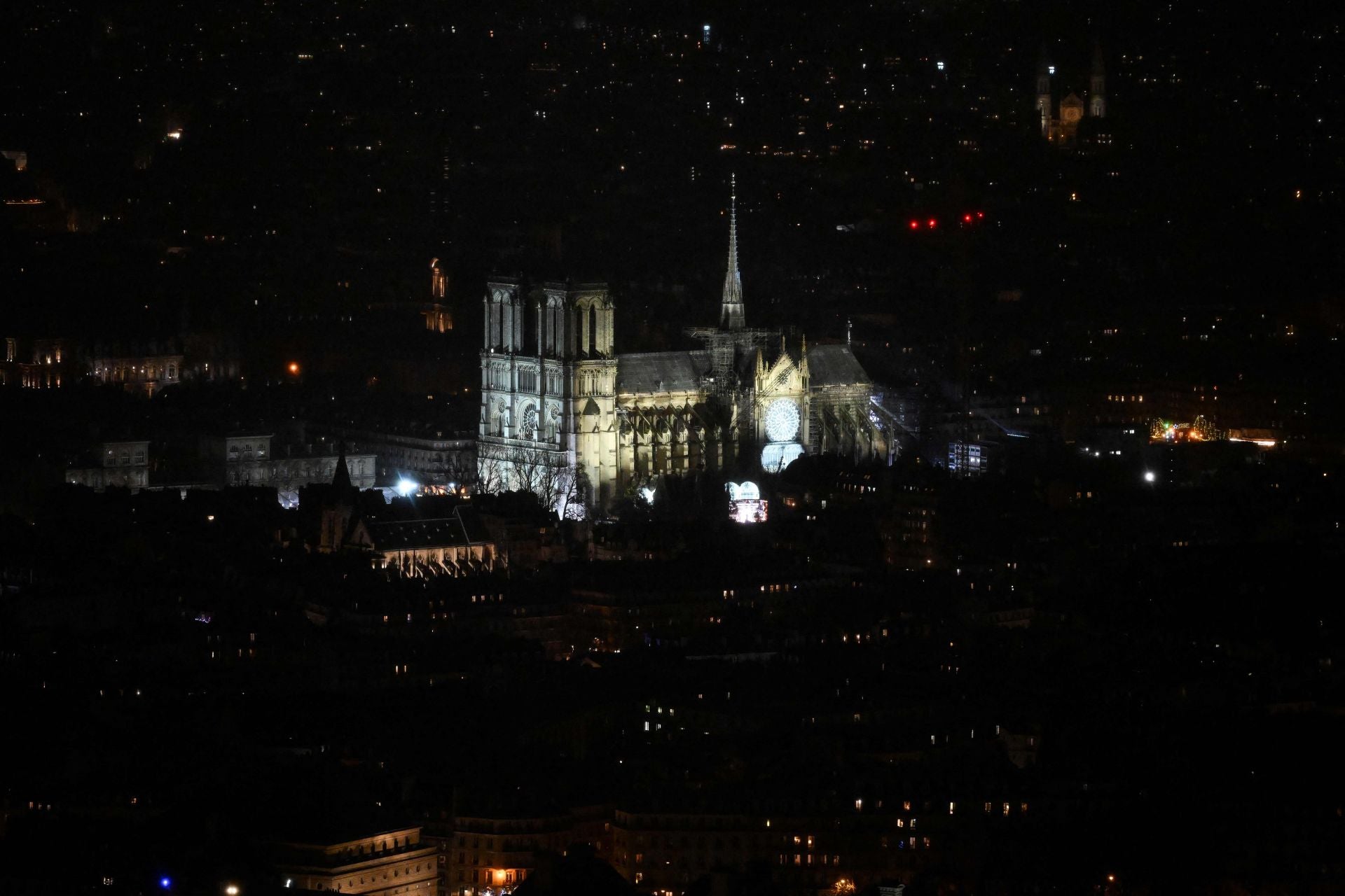 Vista de Notre Dame desde el aire